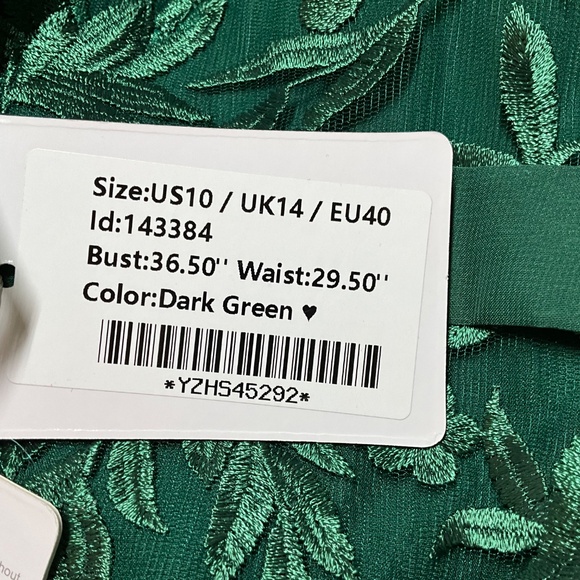 JJ’S HOUSE Emerald Green Fully Lined Cocktail / Special Occasion Dress US Sz 10 - Picture 5 of 10